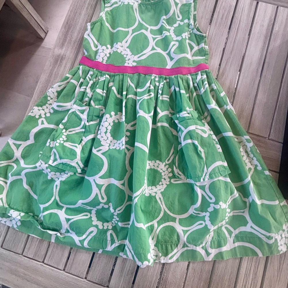 Mini Boden Green and Pink Kids Casual Dress